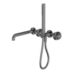 Kara Progressive Shower System Separate Plate With Spout 230mm in Gun Metal
