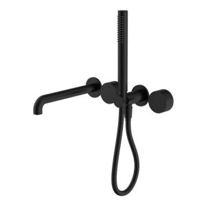 Kara Progressive Shower System Separate Plate With Spout 230mm in Matte Black