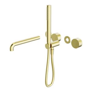 Kara Progressive Shower System Separate Plate With Spout 230mm Trim Kits in Brushed Gold
