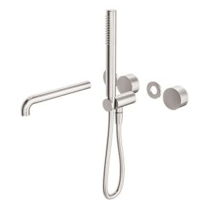 Kara Progressive Shower System Separate Plate With Spout 230mm Trim Kits in Brushed Nickel