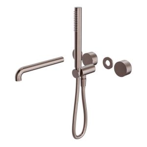 Kara Progressive Shower System Separate Plate With Spout 230mm Trim Kits in Brushed Bronze