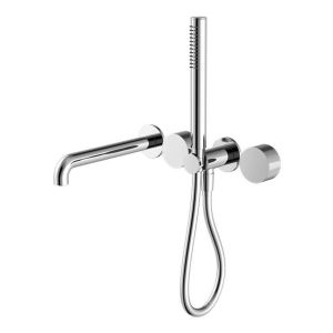 Kara Progressive Shower System Separate Plate With Spout 250mm in Chrome
