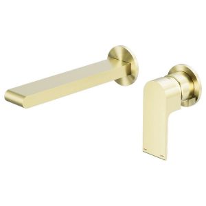 Bianca Wall Basin/Bath Mixer Separate Back Plate 187mm - Brushed Gold