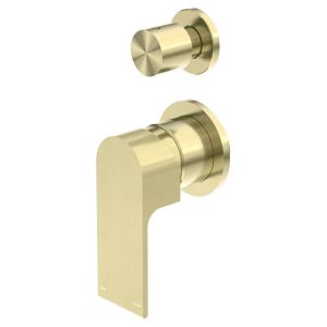 Bianca Shower Mixer With Divertor Separate Back Plate - Brushed Gold