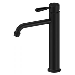 York Straight Tall Basin Mixer With Metal Lever - Matte Black