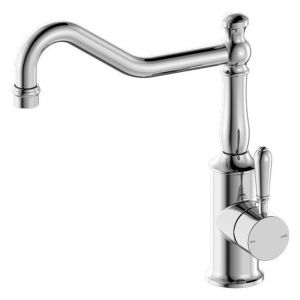 York Kitchen Mixer Hook Spout With Metal Lever - Chrome