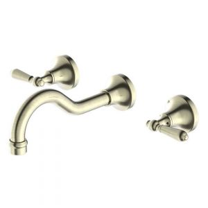 York Wall Basin Set With Metal Lever - Aged Brass