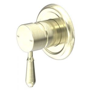 York Shower Mixer With Metal Lever - Aged Brass