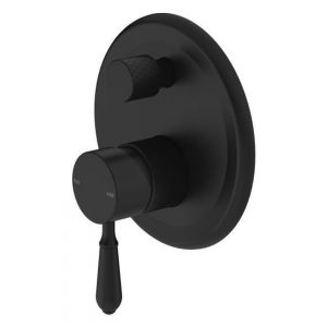 York Shower Mixer With Divertor With Metal Lever - Matte Black