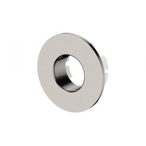 Round Overflow Ring with Larger Fixing, Brushed Nickel