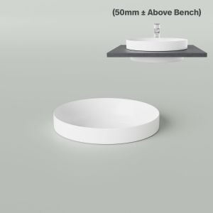 Paco Drop-in Above Counter Basin - Matte White