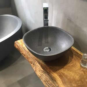 Marcello 350mm Above Counter Stone Basin - Charcoal