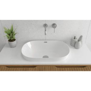 Polino Basin Semi Inset 600 With Overflow Gloss White