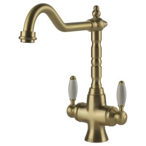 Providence Double Sink Mixer - Brushed Brass