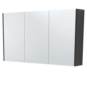 1200 Mirror Cabinet with Satin Black Side Panels