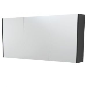 1500 Mirror Cabinet with Satin Black Side Panels
