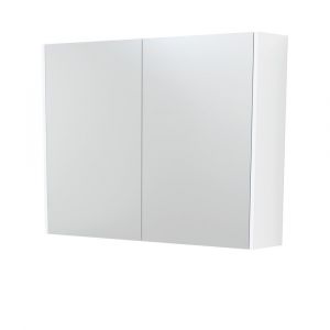 900 Mirror Cabinet with Satin White Side Panels