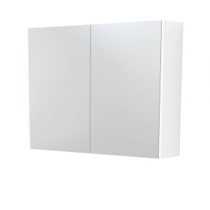 900 Mirror Cabinet with Gloss White Side Panels