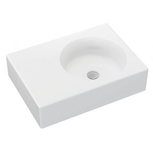 Reba Right Bowl Wall Basin, No Tap Hole