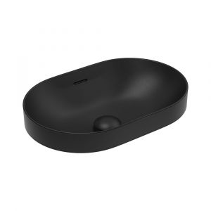 Aluca Pill Ceramic Semi-Inset Basin, Matte Black