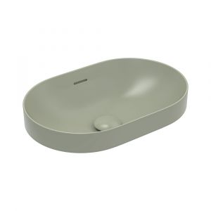 Aluca Pill Ceramic Semi-Inset Basin, Olive