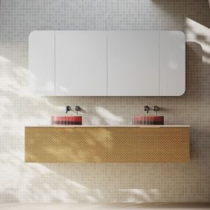 Rec 1800x750mm Shaving Cabinet - Matte White