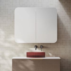 Rec 900x750mm Shaving Cabinet - Matte White