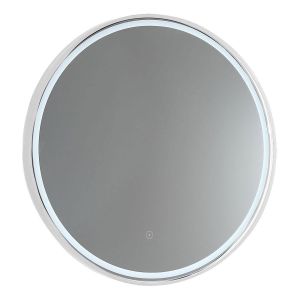 Sphere 600 LED Mirror with Dimester and Bluetooth Speakers - Milano White