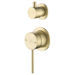 Mica Shower Mixer with Diverter - 2P, French Gold