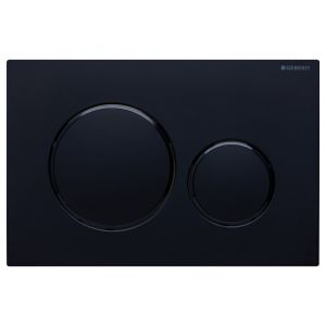 GEBERIT Sigma 20 Round Button Flush Plate, Matte Black