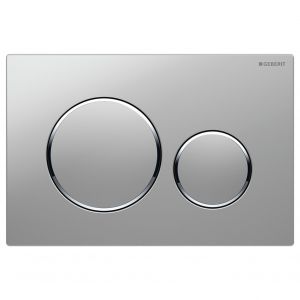 GEBERIT Sigma 20 Round Button Flush Plate, Matte Chrome