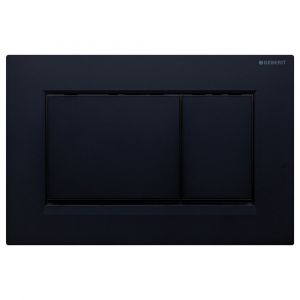 GEBERIT Sigma 30 Rectangular Button Flush Plate, Matte Black