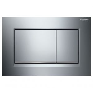 GEBERIT Sigma 30 Rectangular Button Flush Plate, Chrome