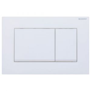 GEBERIT Sigma 30 Rectangular Button Flush Plate, Matte White