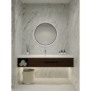 S-Series 600 Bespoke LED Mirror - Manhattan Black, 605 x 605mm