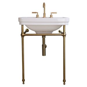 Stafford 62 X 50 Brushed Brass Basin Stand - 1 Taphole