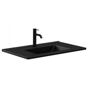 Dolce Matte Black Full Depth Ceramic Basin-Top 750mm - 3 Taphole