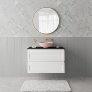 Tiffany 900mm Single Basin Wall Hung Vanity Cabinet Matte White