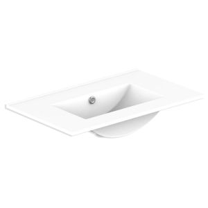 Glacier Ceramic Moulded Top 750mm Centre Bowl 0 Tap Hole in Gloss White