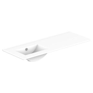 Glacier Ceramic Moulded Top 1200mm Left Bowl 0 Tap Hole in Gloss White