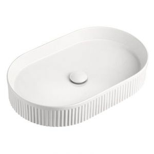 Pill Fluted Above Counter Basin in Matte White