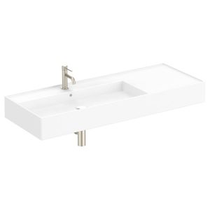 Teorema 1200 Wall Hung Basin Left Offset in Gloss White