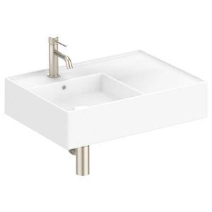 Teorema 600 Wall Hung Basin Left Offset in Gloss White