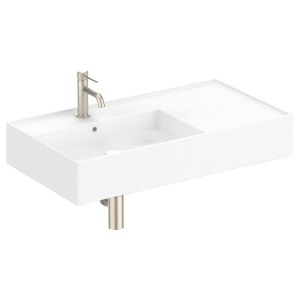 Teorema 800 Wall Hung Basin Left Offset in Gloss White