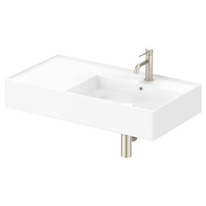 Teorema 800 Wall Hung Basin Right Offset in Gloss White