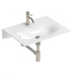 Veil Wall Hung Basin 1 Tap Hole in Gloss White