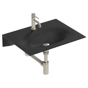 Veil Wall Hung Basin 1 Tap Hole in Matte Black
