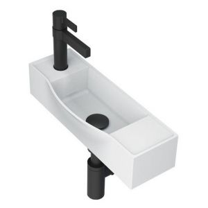 Halo Wall Hung Basin Left Tap Hole in Gloss White