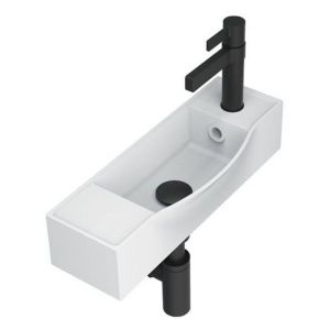 Halo Wall Hung Basin Right Tap Hole in Matte White