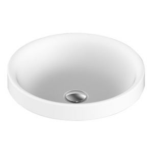 Adp Respect 400 Wide Solid Surface Semi-Inset Basin - Gloss White